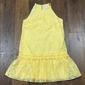 London Times Yellow Floral Halter Style Dress